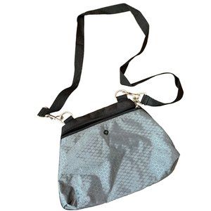 Unisex Bag 12" Black and Gray With Net Pattern